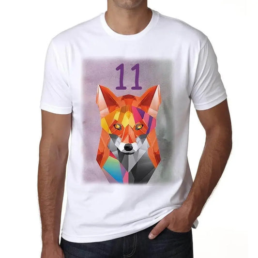 Men's Graphic T-Shirt Geometric Fox 11 11st Birthday Anniversary 11 Year Old Gift 2013 Vintage Eco-Friendly Short Sleeve Novelty Tee