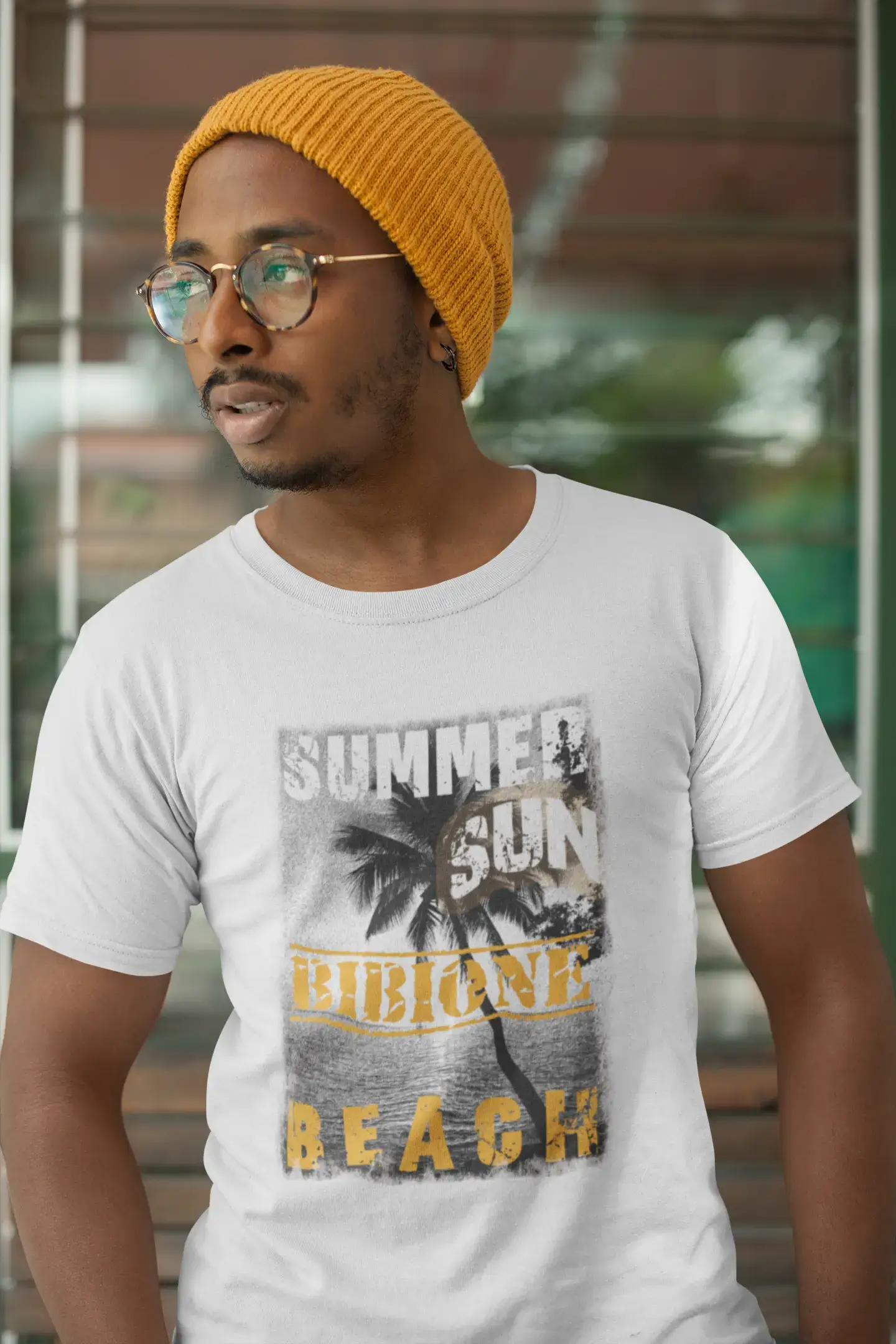Bibione, kurzärmliges Herren-T-Shirt mit Rundhalsausschnitt