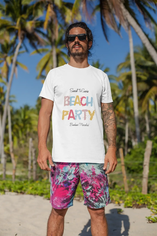 Brasilia Teimosa, Beach Party, Blanc , T-shirt manches courtes col rond Homme 00279