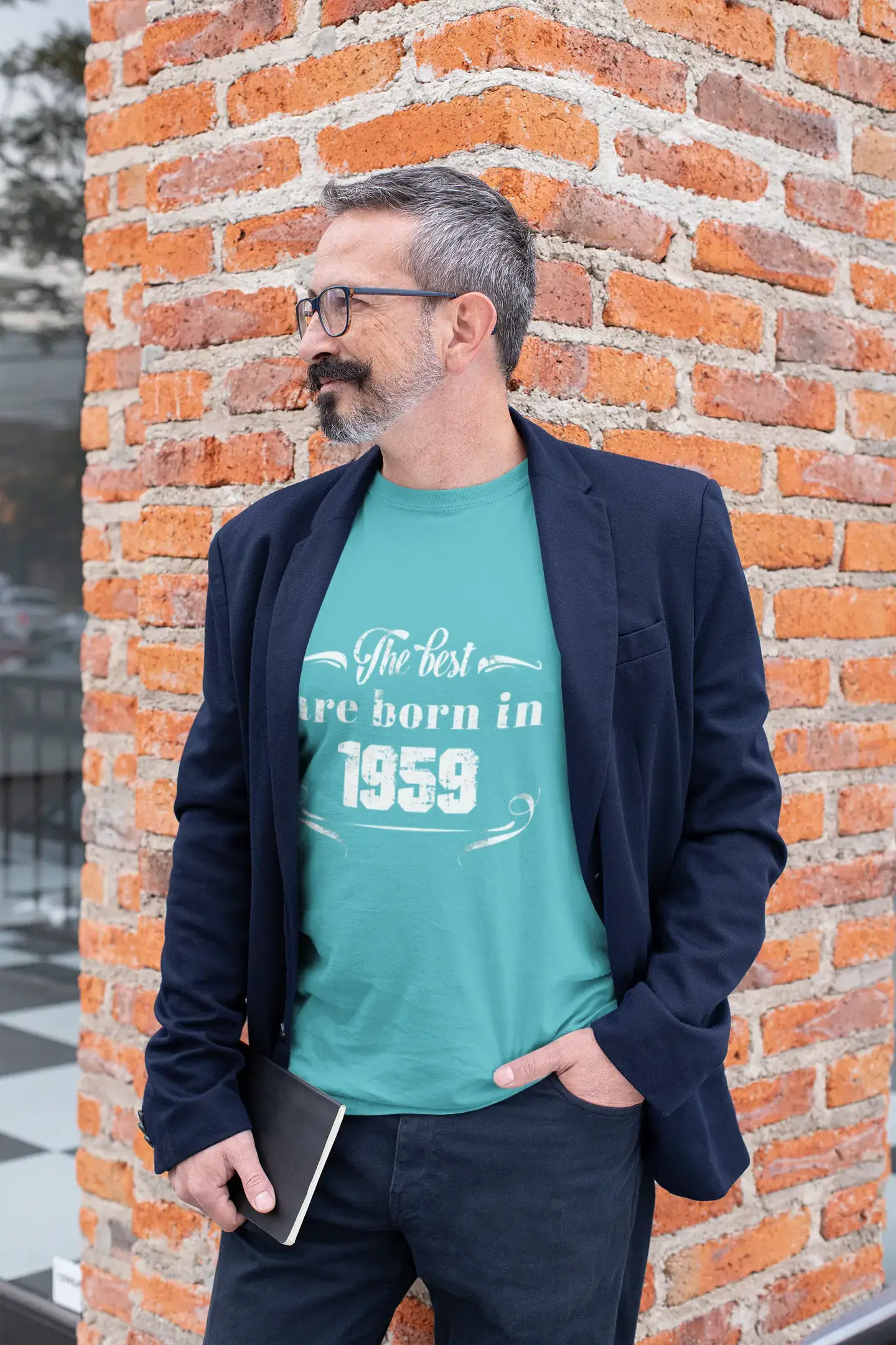 The Best are Born in 1959 Men's T-shirt Bleu Anniversaire Cadeau 00399