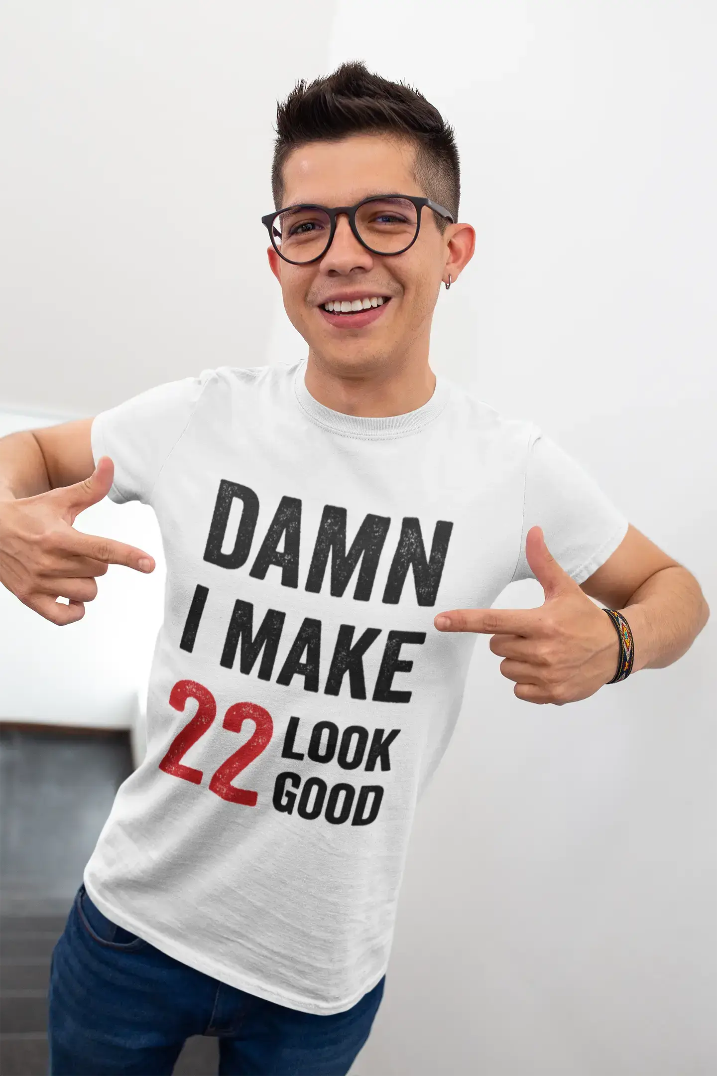 Damn I Make 15 Look Good T-shirt homme blanc cadeau 15e anniversaire 00409