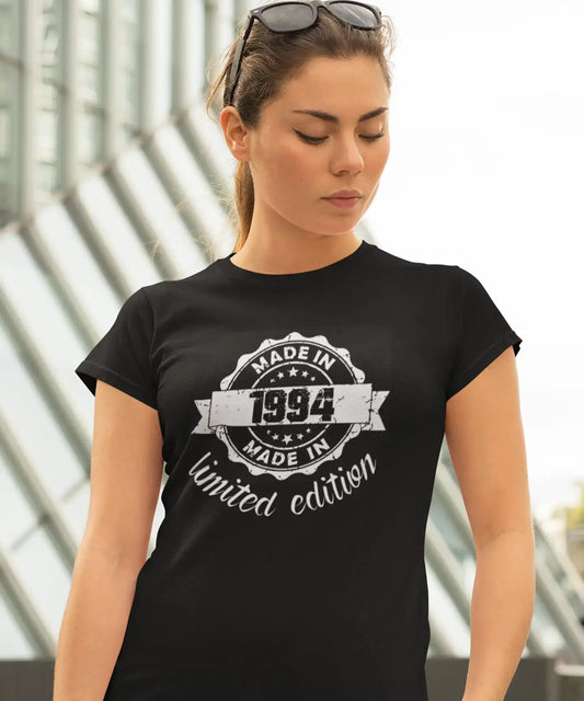 Hergestellt im Jahr 1994. Damen-T-Shirt in limitierter Auflage, Schwarz, Geburtstagsgeschenk 00426