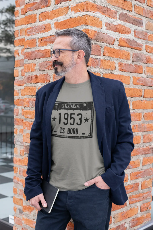 The Star 1953 is Born Herren T-Shirt Grau Geburtstagsgeschenk 00454