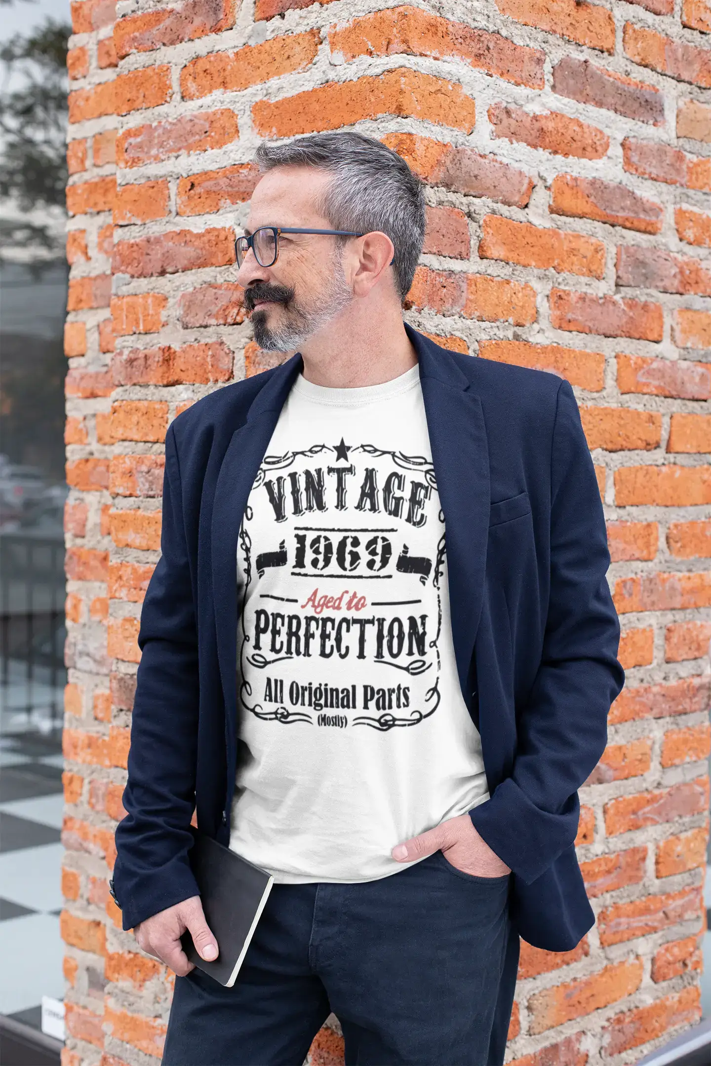 1969 Vintage vieilli à la perfection T-shirt <span>homme</span> <span>blanc</span> <span>cadeau</span> <span>d'anniversaire</span> 00488