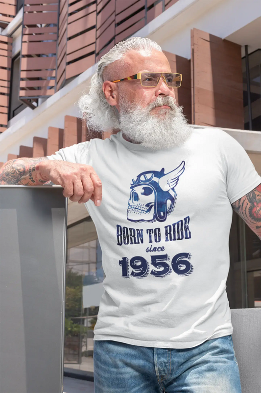 1956, Born to Ride Since 1956 Herren T-Shirt Weiß Geburtstagsgeschenk 00494