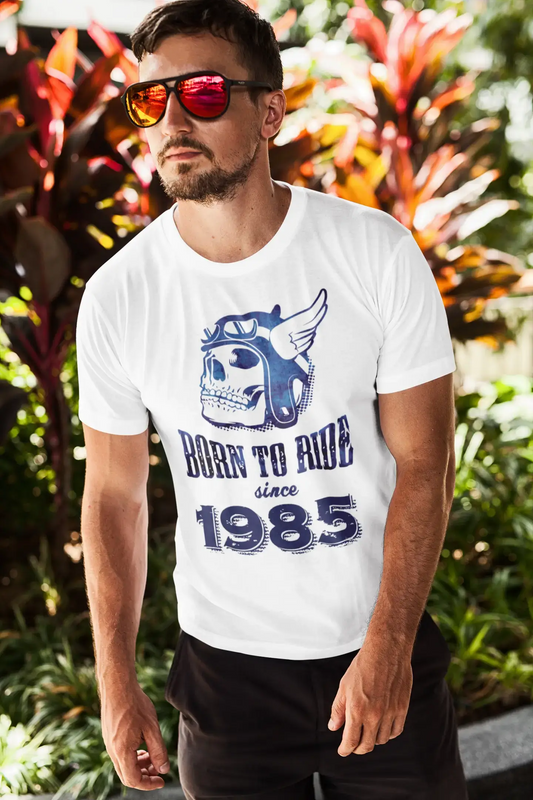 1985, Born to Ride Since 1985 Herren T-Shirt Weiß Geburtstagsgeschenk 00494