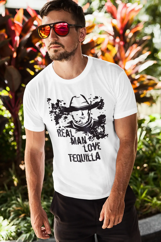 Tequilla, Real Men Love Tequilla Men's T shirt <span>Blanc</span> <span>Anniversaire</span> <span>Cadeau</span> 00539