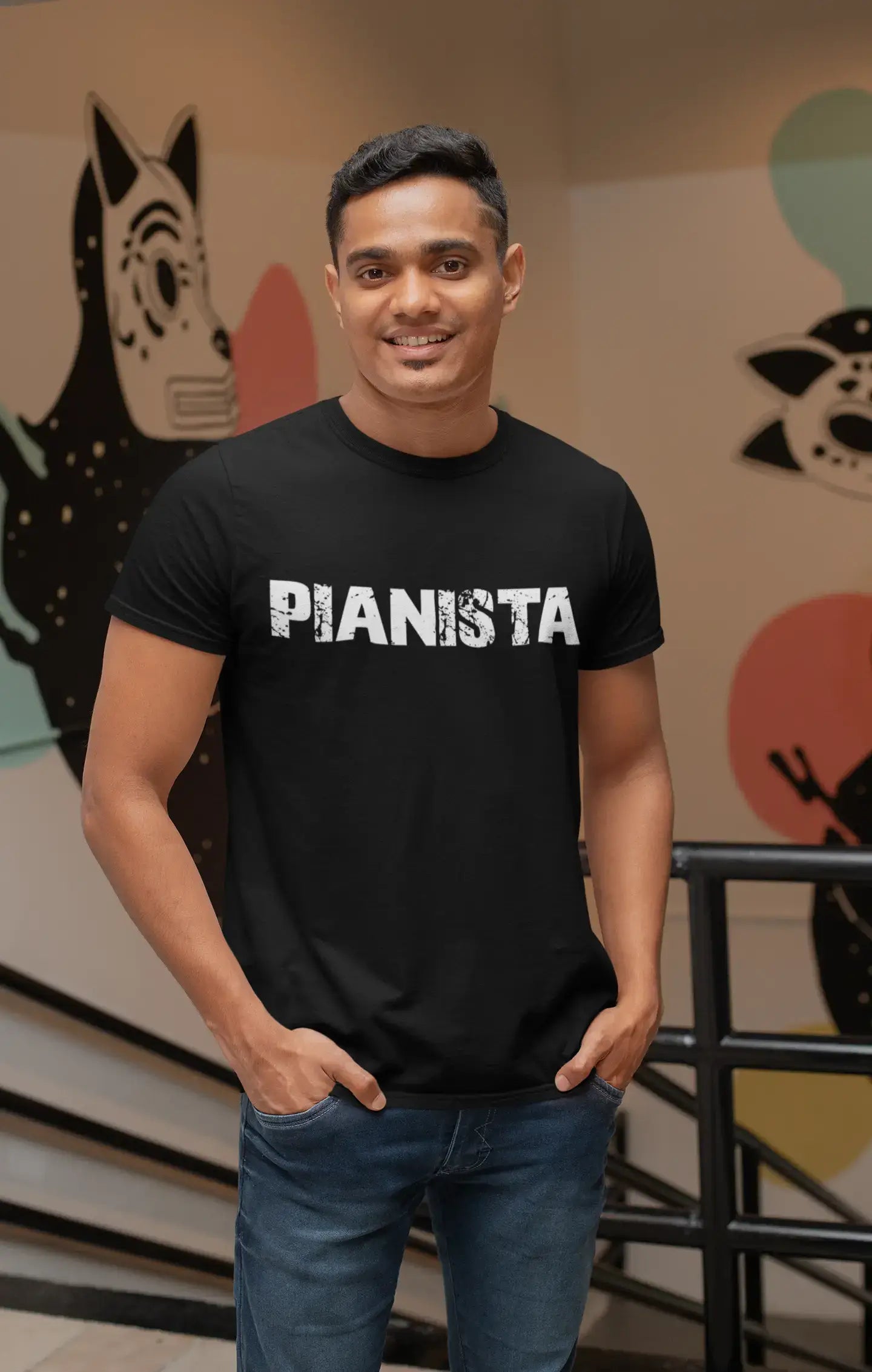 Pianista Herren T-Shirt Schwarz Geburtstagsgeschenk 00550