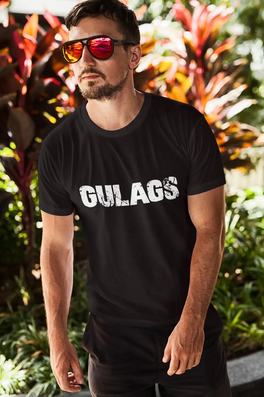 gulags Men's Vintage T shirt <span>Noir</span> <span>Anniversaire</span> <span>Cadeau</span> 00554