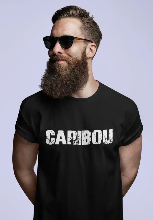 caribou Men's Vintage T shirt <span>Noir</span> <span>Anniversaire</span> <span>Cadeau</span> 00555