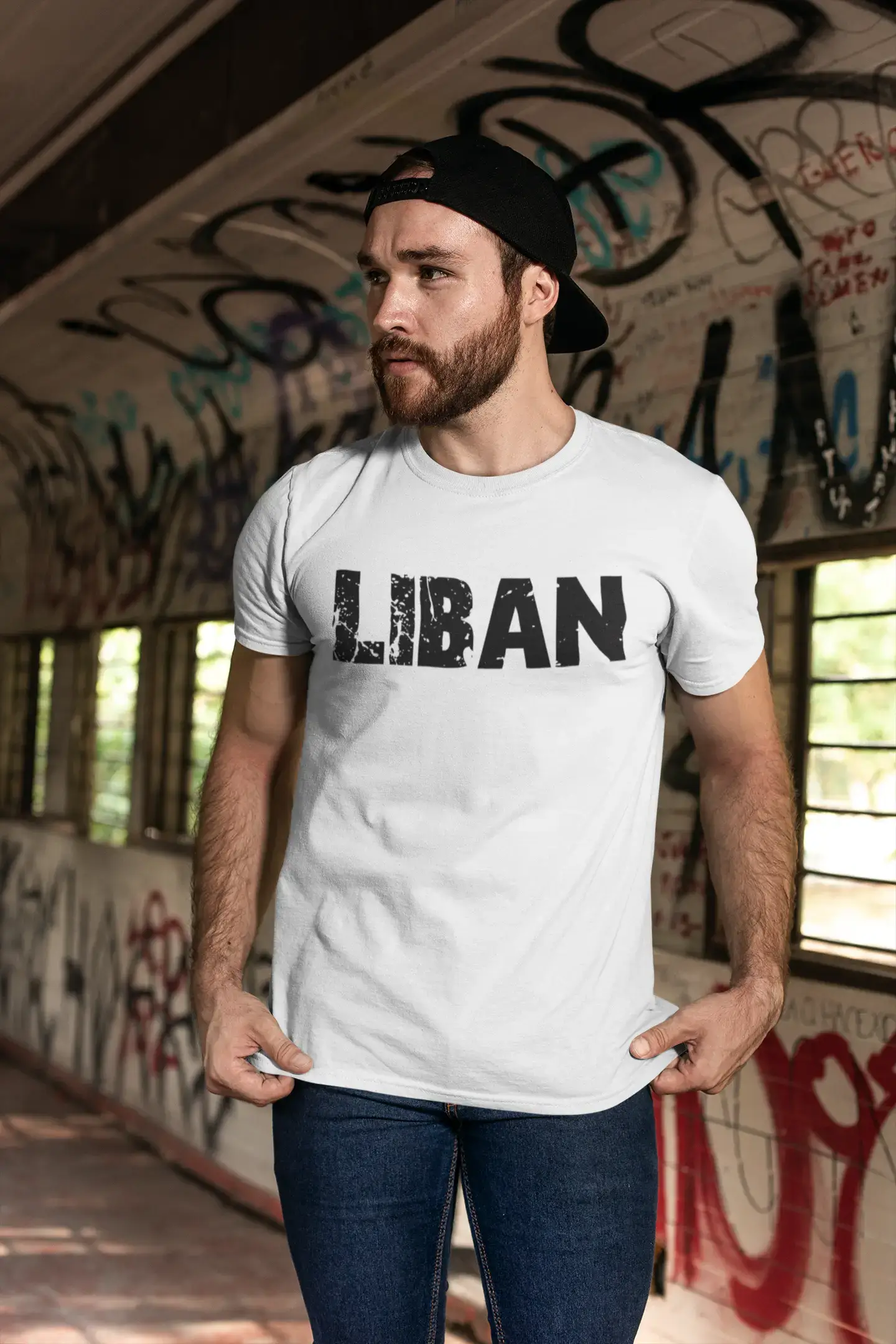 Men's Tee Shirt Vintage T shirt Liban X-Small White 00561