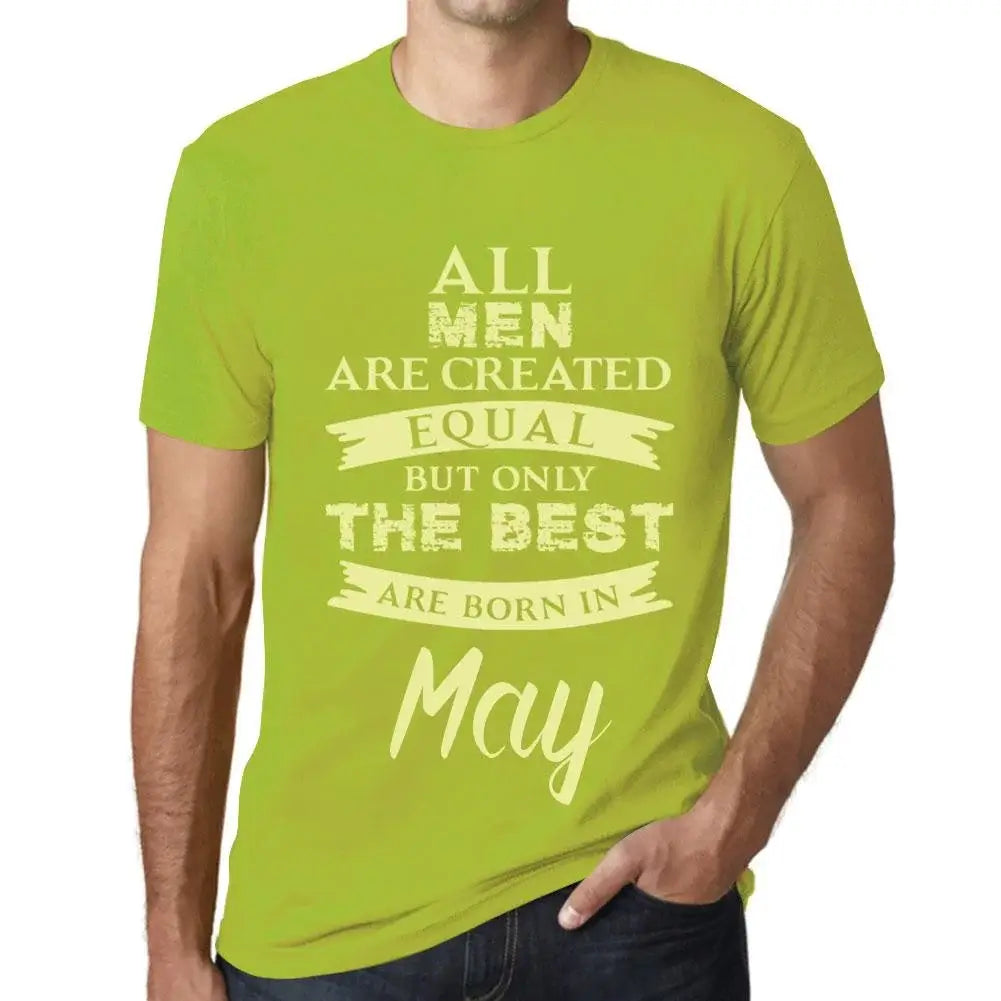 Men's Graphic T-Shirt All Men Are Created Equal But Only The Best Are Born In May Eco-Friendly Limited Edition Short Sleeve Tee-Shirt Vintage Birthday Gift Novelty