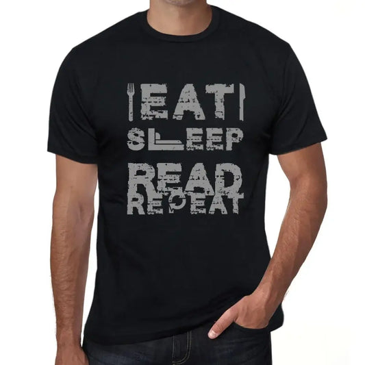 Men's Graphic T-Shirt Eat Sleep Read Repeat Eco-Friendly Limited Edition Short Sleeve Tee-Shirt Vintage Birthday Gift Novelty