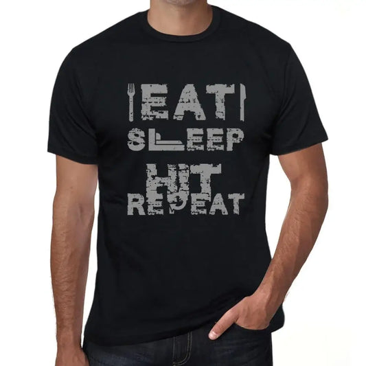 Men's Graphic T-Shirt Eat Sleep Hit Repeat Eco-Friendly Limited Edition Short Sleeve Tee-Shirt Vintage Birthday Gift Novelty