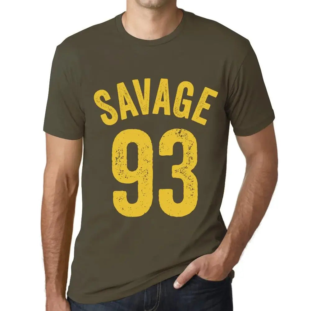 Men's Graphic T-Shirt Savage 93 93rd Birthday Anniversary 93 Year Old Gift 1931 Vintage Eco-Friendly Short Sleeve Novelty Tee