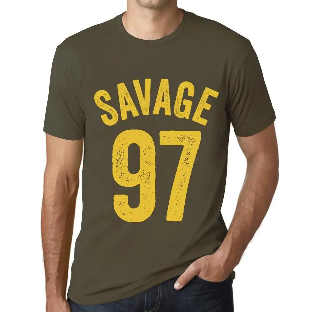 Men's Graphic T-Shirt Savage 97 97th Birthday Anniversary 97 Year Old Gift 1927 Vintage Eco-Friendly Short Sleeve Novelty Tee