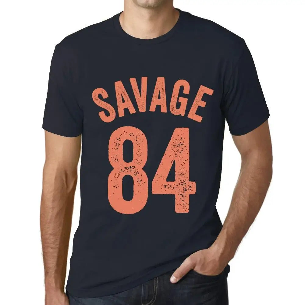 Men's Graphic T-Shirt Savage 84 84th Birthday Anniversary 84 Year Old Gift 1940 Vintage Eco-Friendly Short Sleeve Novelty Tee