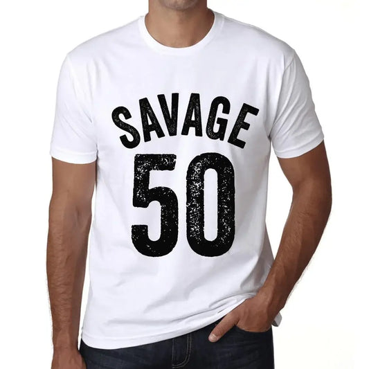 Men's Graphic T-Shirt Savage 50 50th Birthday Anniversary 50 Year Old Gift 1974 Vintage Eco-Friendly Short Sleeve Novelty Tee