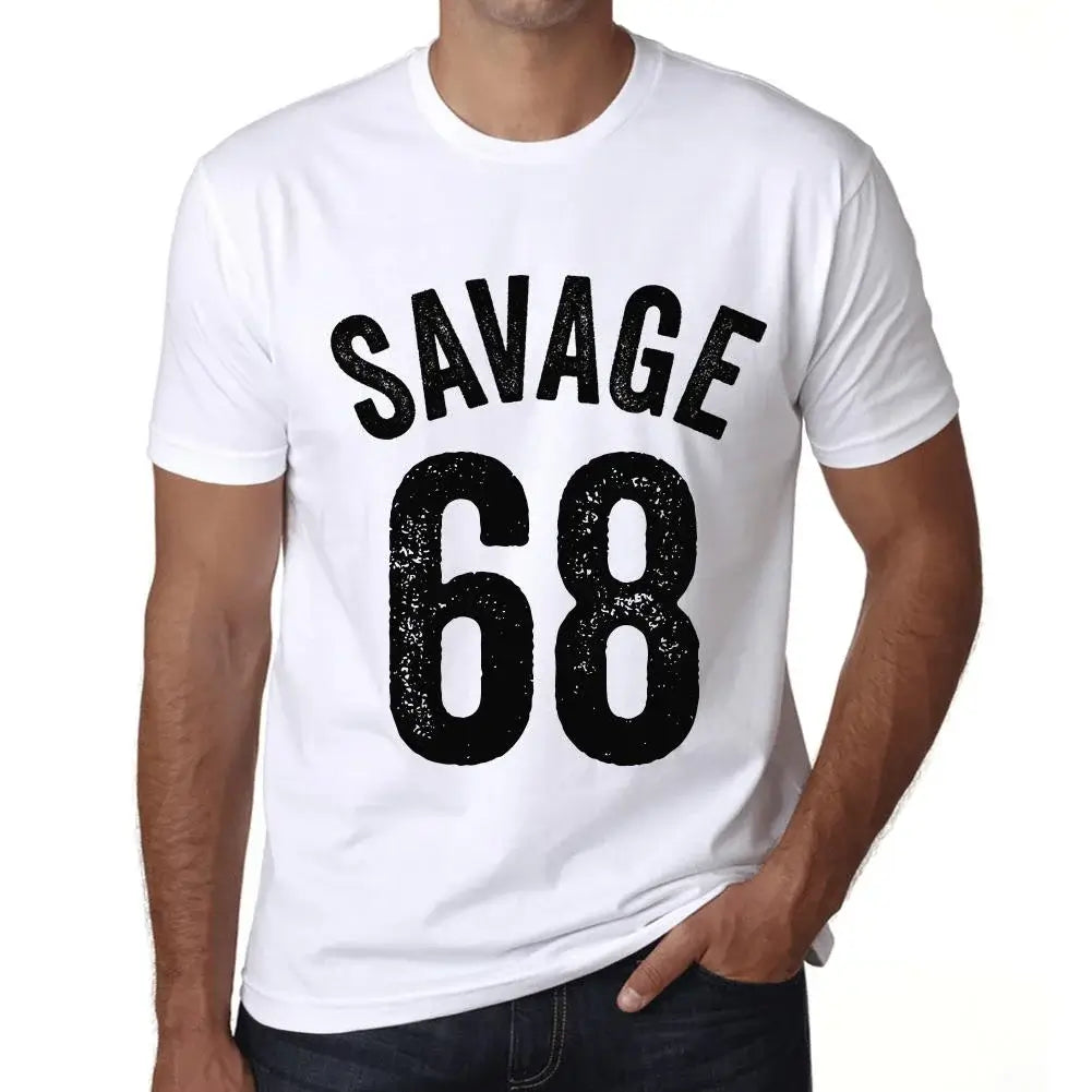 Men's Graphic T-Shirt Savage 68 68th Birthday Anniversary 68 Year Old Gift 1956 Vintage Eco-Friendly Short Sleeve Novelty Tee