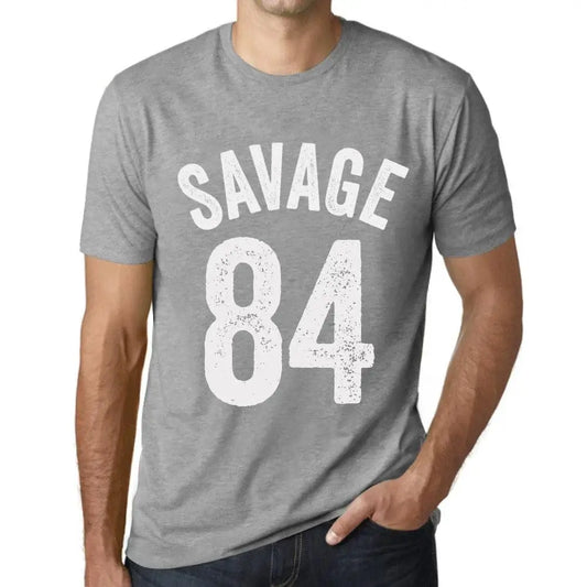 Men's Graphic T-Shirt Savage 84 84th Birthday Anniversary 84 Year Old Gift 1940 Vintage Eco-Friendly Short Sleeve Novelty Tee