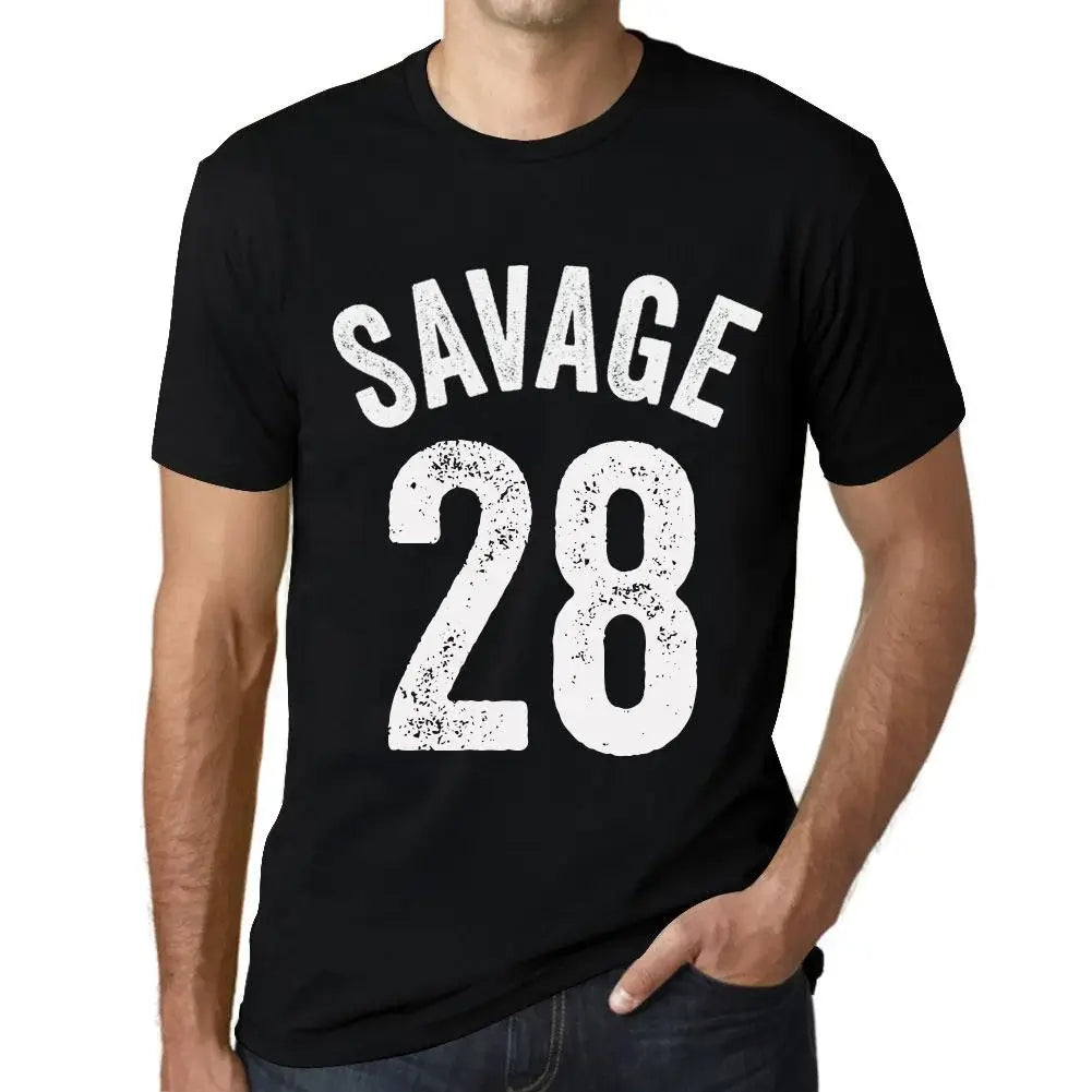 Men's Graphic T-Shirt Savage 28 28th Birthday Anniversary 28 Year Old Gift 1996 Vintage Eco-Friendly Short Sleeve Novelty Tee