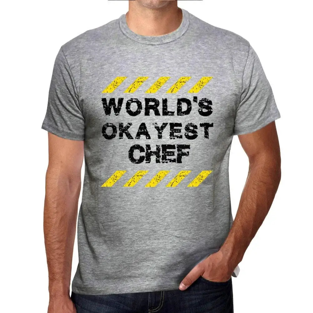 Men's Graphic T-Shirt Worlds Okayest Chef Eco-Friendly Limited Edition Short Sleeve Tee-Shirt Vintage Birthday Gift Novelty