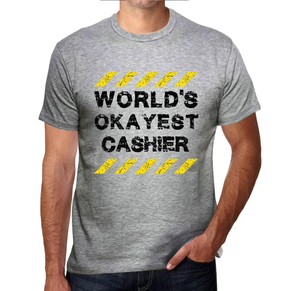 Men's Graphic T-Shirt Worlds Okayest Cashier Eco-Friendly Limited Edition Short Sleeve Tee-Shirt Vintage Birthday Gift Novelty