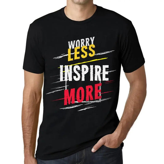 Men's Graphic T-Shirt Worry Less Inspire More Eco-Friendly Limited Edition Short Sleeve Tee-Shirt Vintage Birthday Gift Novelty