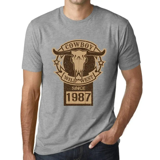 Men's Graphic T-Shirt Wild West Cowboy Since 1987 37th Birthday Anniversary 37 Year Old Gift 1987 Vintage Eco-Friendly Short Sleeve Novelty Tee