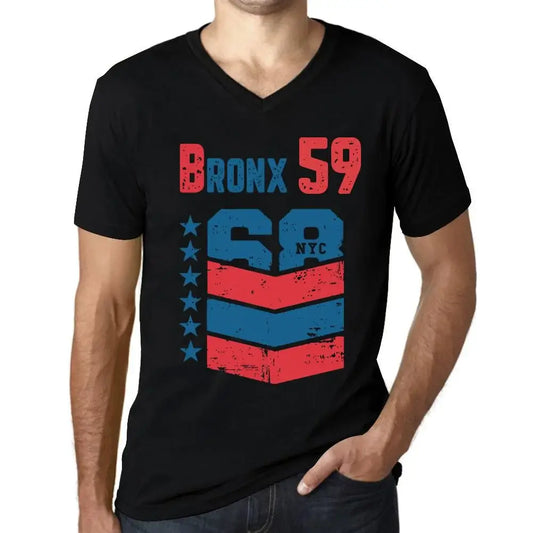 Men's Graphic T-Shirt V Neck Bronx 59 59th Birthday Anniversary 59 Year Old Gift 1965 Vintage Eco-Friendly Short Sleeve Novelty Tee