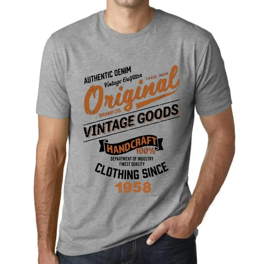 Men's Graphic T-Shirt Original Vintage Clothing Since 1958 66th Birthday Anniversary 66 Year Old Gift 1958 Vintage Eco-Friendly Short Sleeve Novelty Tee