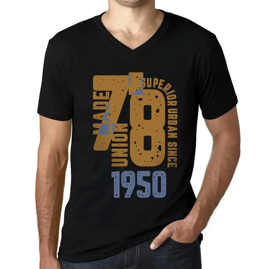 Men's Graphic T-Shirt V Neck Superior Urban Style Since 1950 74th Birthday Anniversary 74 Year Old Gift 1950 Vintage Eco-Friendly Short Sleeve Novelty Tee