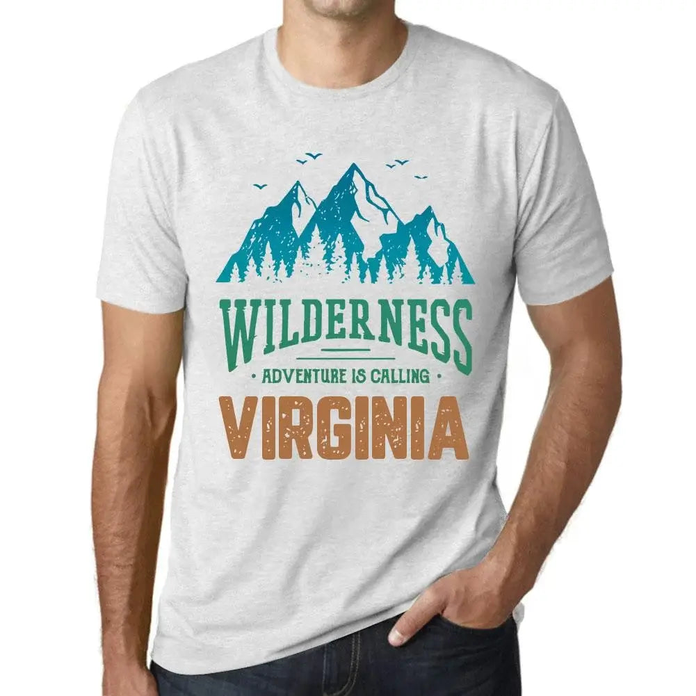 Men's Graphic T-Shirt Wilderness, Adventure Is Calling Virginia Eco-Friendly Limited Edition Short Sleeve Tee-Shirt Vintage Birthday Gift Novelty
