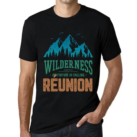 Men's Graphic T-Shirt Wilderness, Adventure Is Calling Réunion Eco-Friendly Limited Edition Short Sleeve Tee-Shirt Vintage Birthday Gift Novelty