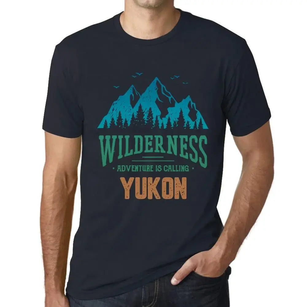 Men's Graphic T-Shirt Wilderness, Adventure Is Calling Yukon Eco-Friendly Limited Edition Short Sleeve Tee-Shirt Vintage Birthday Gift Novelty