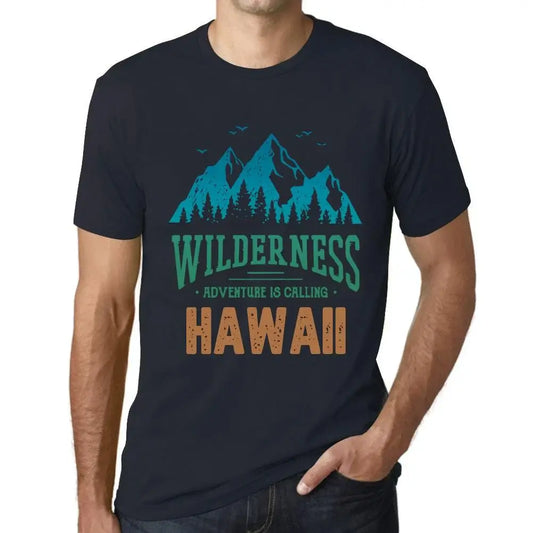 Men's Graphic T-Shirt Wilderness, Adventure Is Calling Hawaii Eco-Friendly Limited Edition Short Sleeve Tee-Shirt Vintage Birthday Gift Novelty