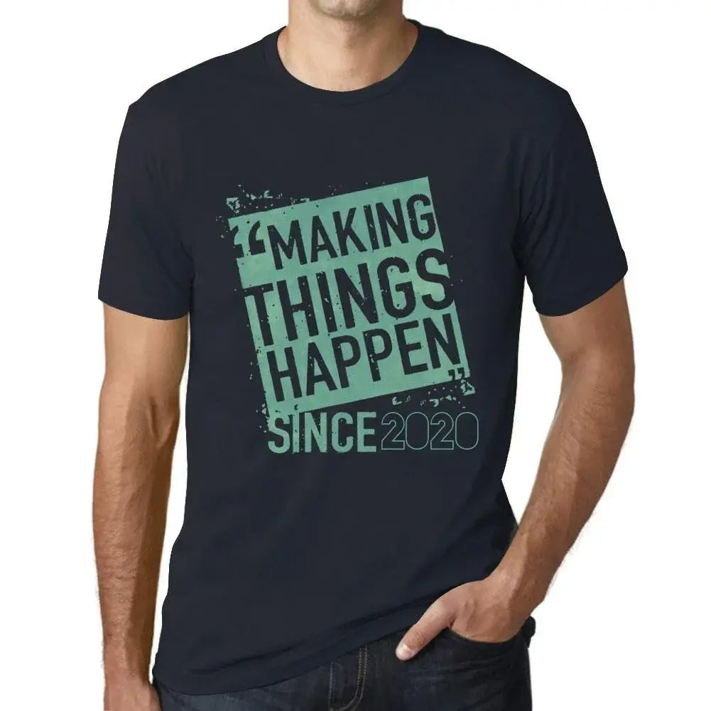 Men's Graphic T-Shirt Making Things Happen Since 2020 4th Birthday Anniversary 4 Year Old Gift 2020 Vintage Eco-Friendly Short Sleeve Novelty Tee