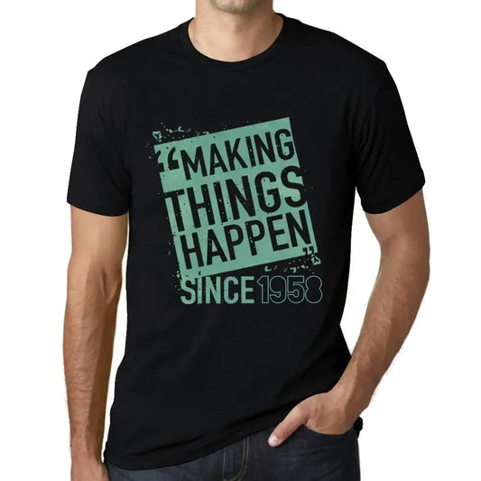 Men's Graphic T-Shirt Making Things Happen Since 1958 66th Birthday Anniversary 66 Year Old Gift 1958 Vintage Eco-Friendly Short Sleeve Novelty Tee