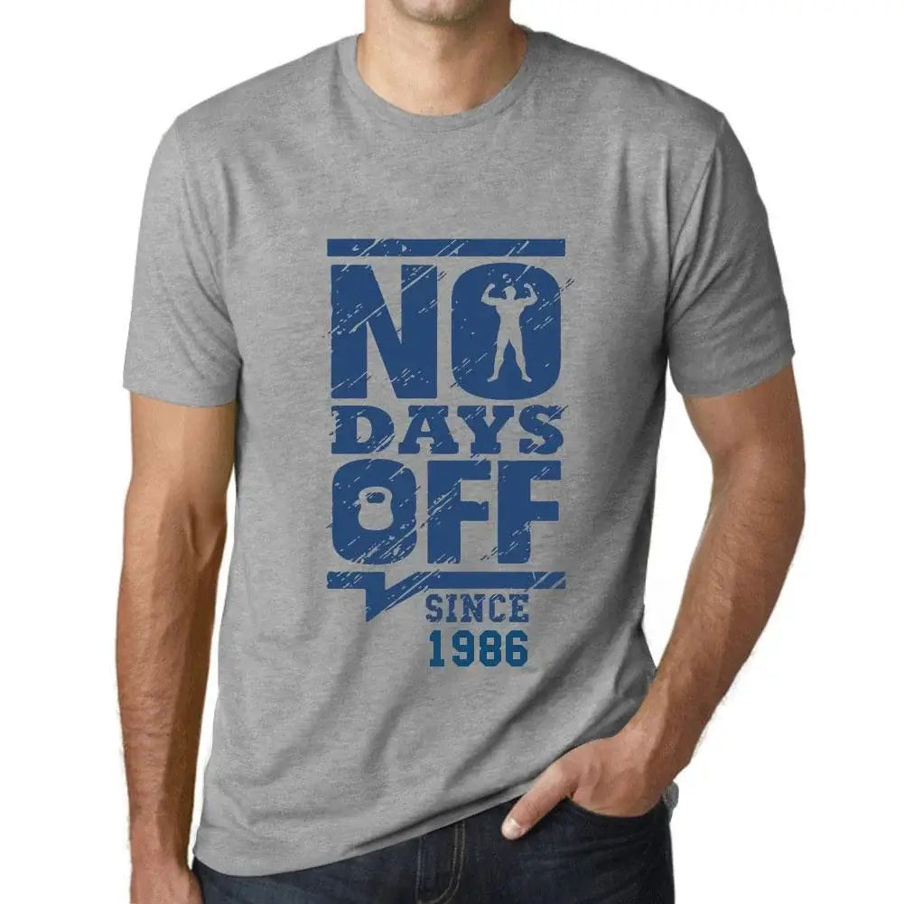 Men's Graphic T-Shirt No Days Off Since 1986 38th Birthday Anniversary 38 Year Old Gift 1986 Vintage Eco-Friendly Short Sleeve Novelty Tee