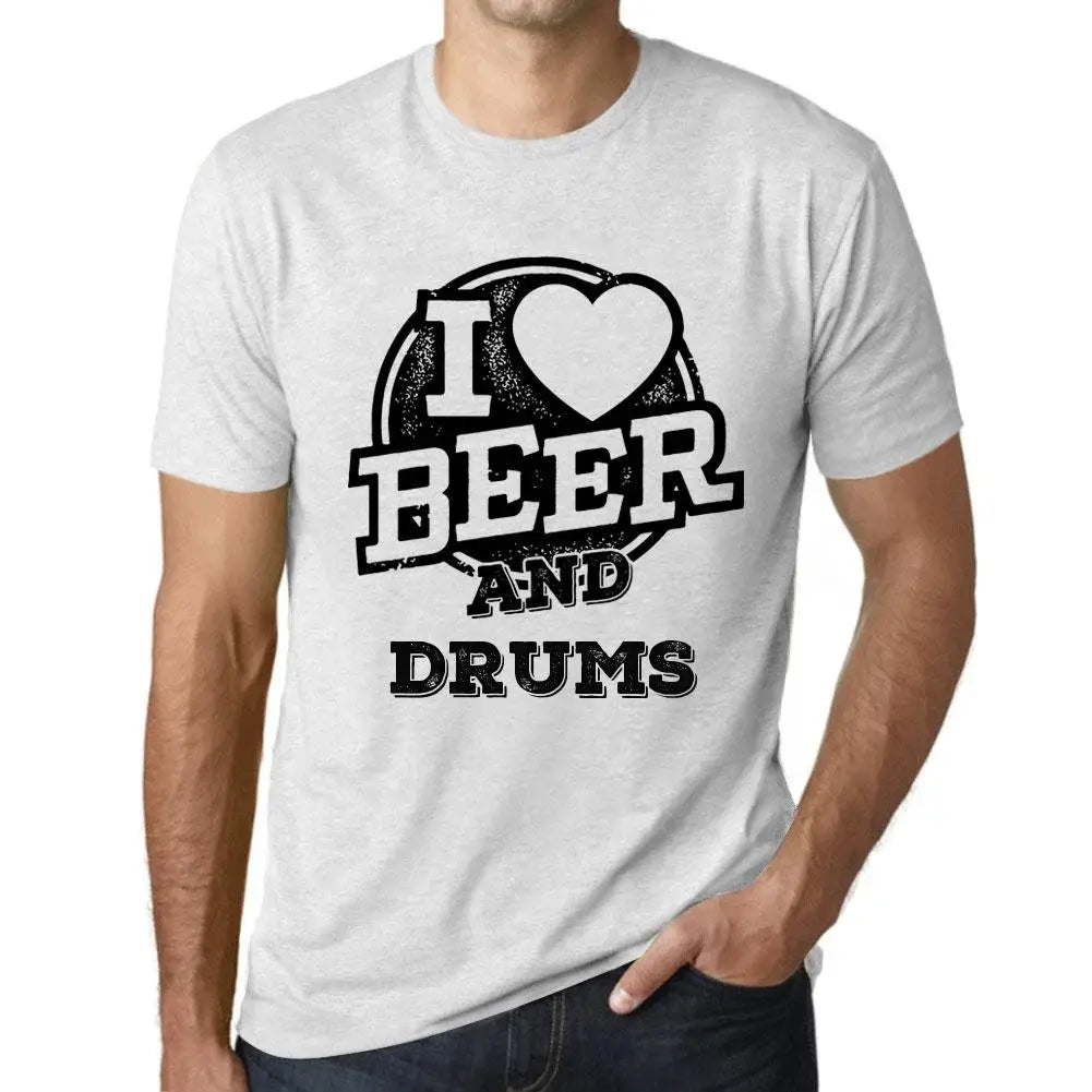 Men's Graphic T-Shirt I Love Beer And Drums Eco-Friendly Limited Edition Short Sleeve Tee-Shirt Vintage Birthday Gift Novelty