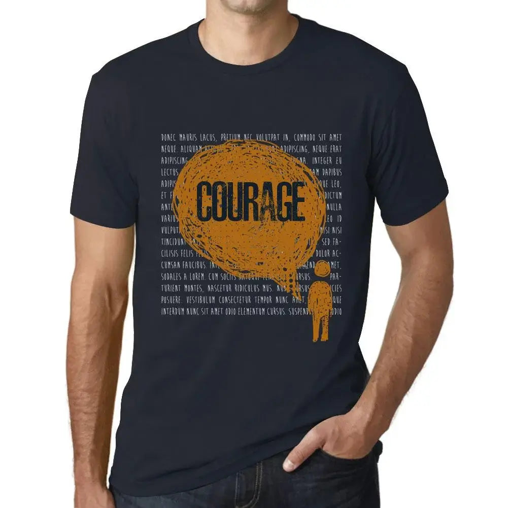 Men's Graphic T-Shirt Thoughts Courage Eco-Friendly Limited Edition Short Sleeve Tee-Shirt Vintage Birthday Gift Novelty