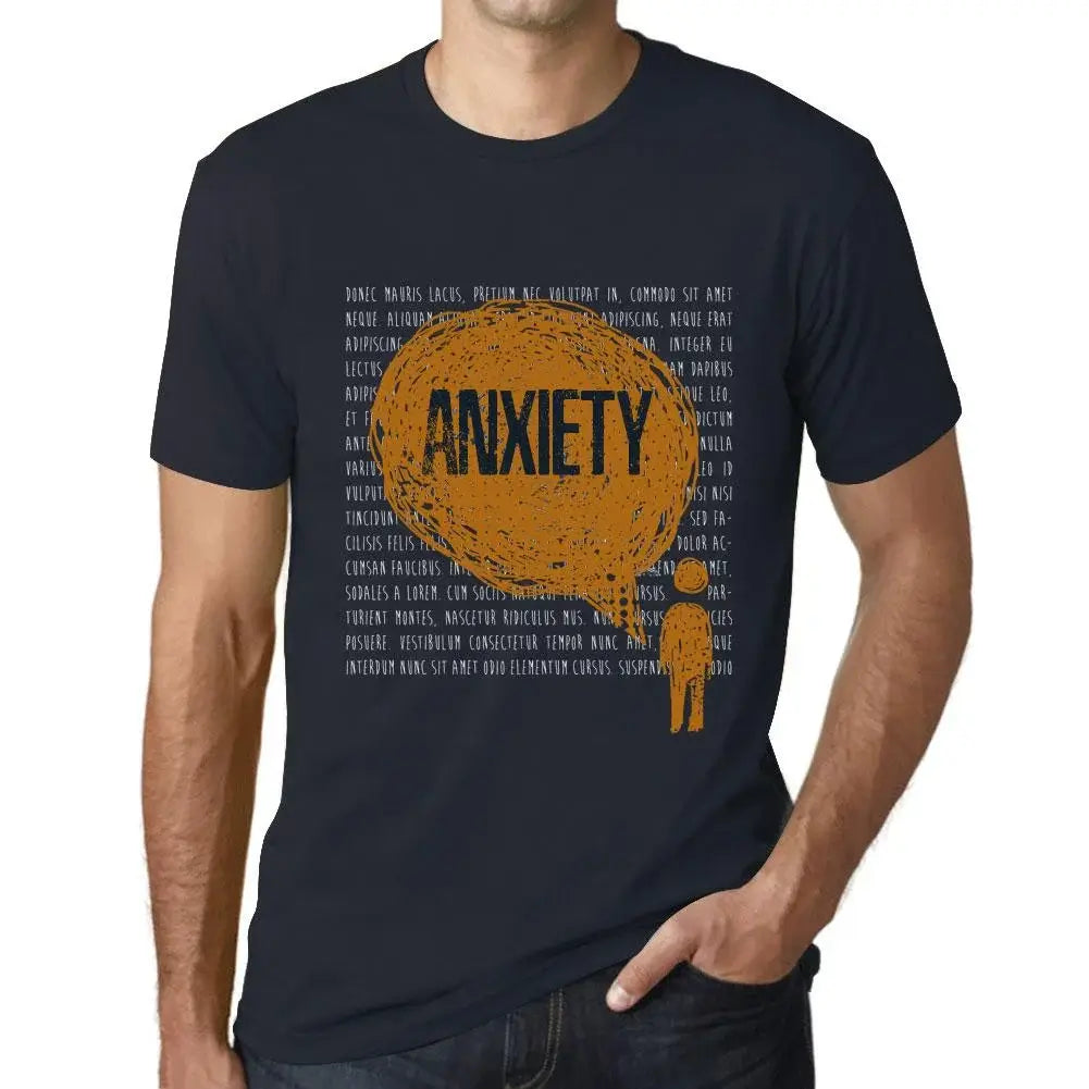 Men's Graphic T-Shirt Thoughts Anxiety Eco-Friendly Limited Edition Short Sleeve Tee-Shirt Vintage Birthday Gift Novelty