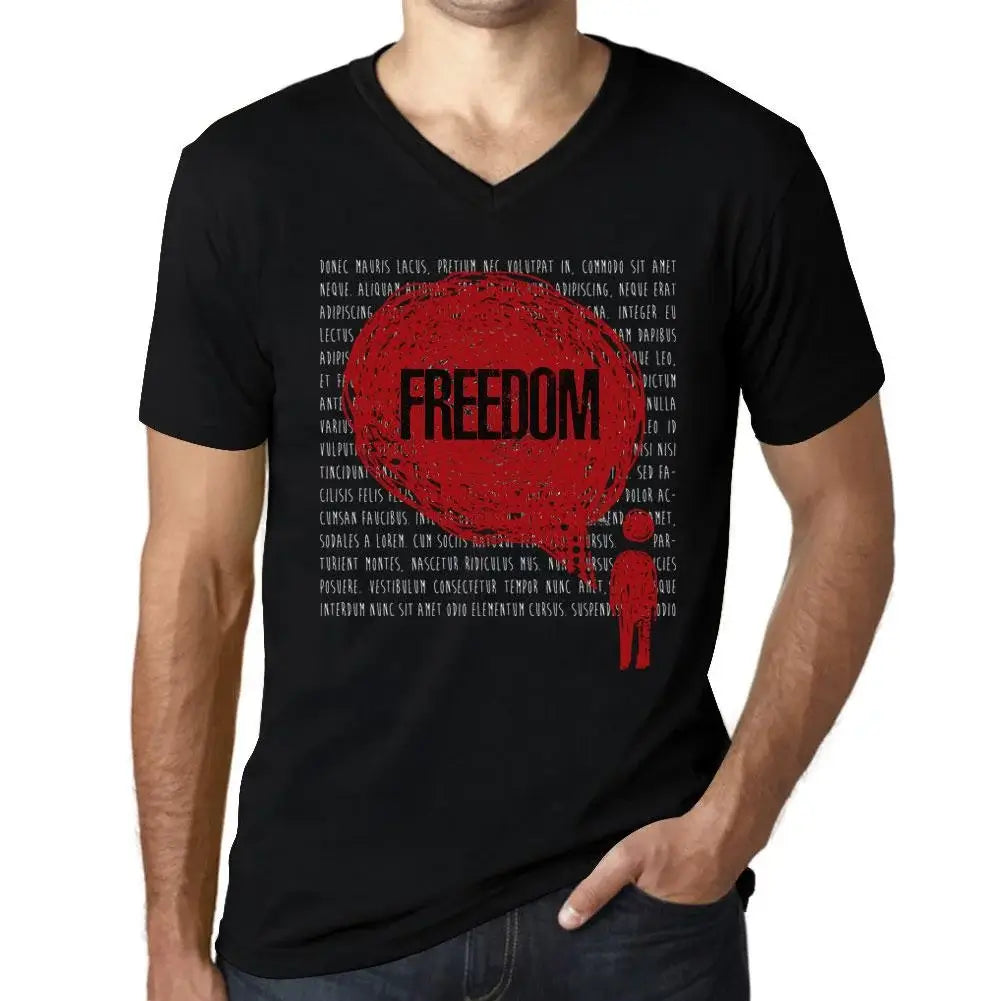 Men's Graphic T-Shirt V Neck Thoughts Freedom Eco-Friendly Limited Edition Short Sleeve Tee-Shirt Vintage Birthday Gift Novelty