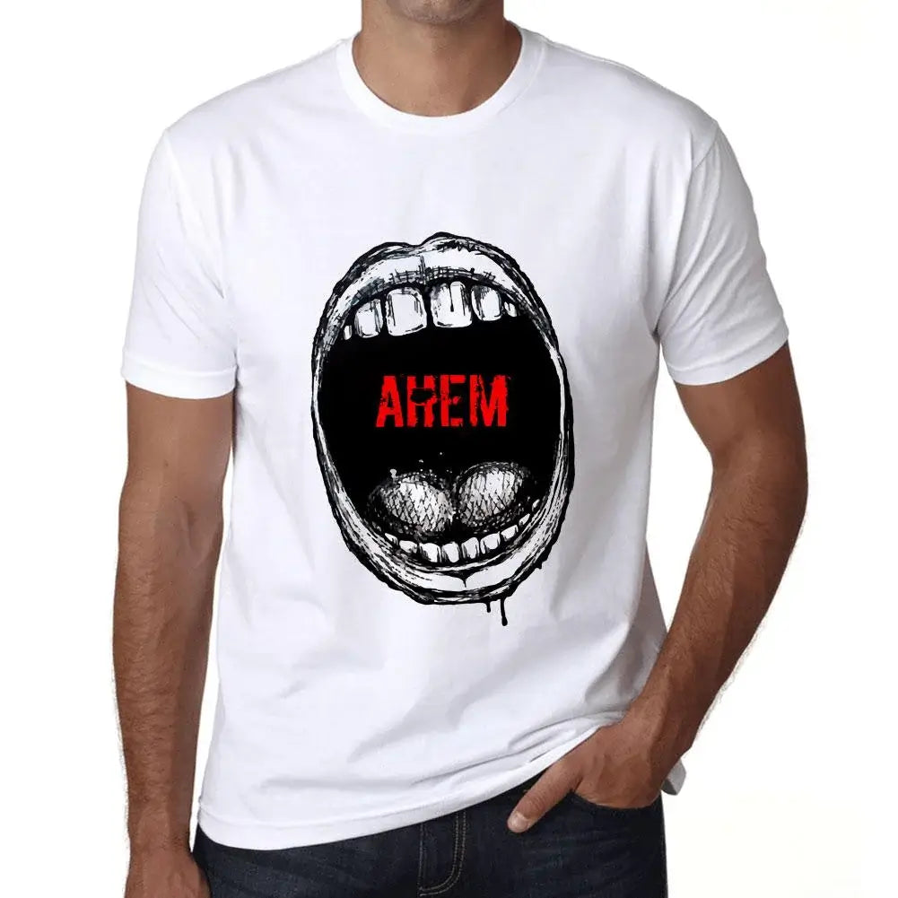 Men's Graphic T-Shirt Mouth Expressions Ahem Eco-Friendly Limited Edition Short Sleeve Tee-Shirt Vintage Birthday Gift Novelty