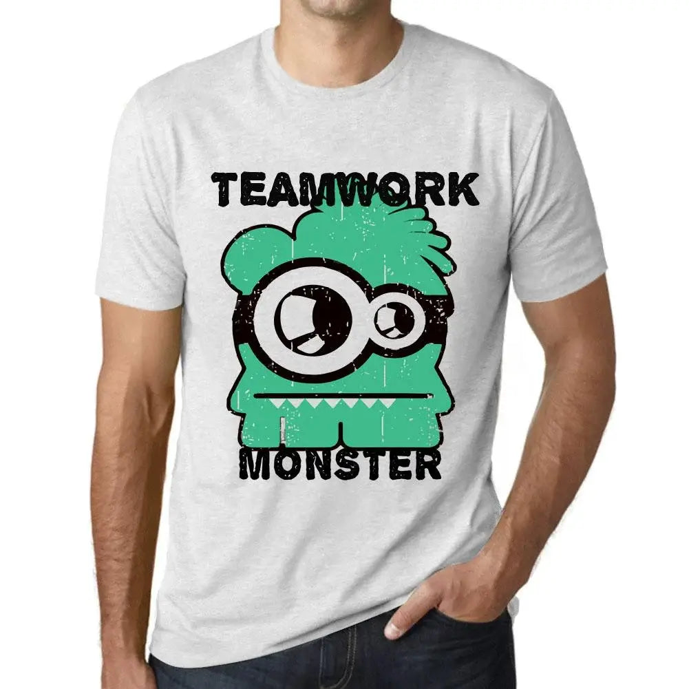 Men's Graphic T-Shirt Teamwork Monster Eco-Friendly Limited Edition Short Sleeve Tee-Shirt Vintage Birthday Gift Novelty