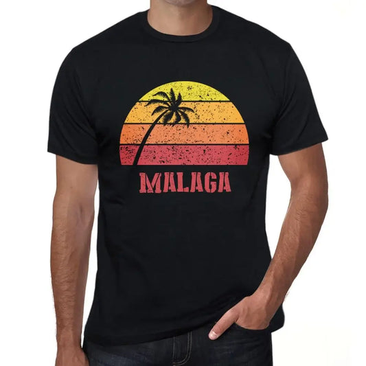 Men's Graphic T-Shirt Palm, Beach, Sunset In Malaga Eco-Friendly Limited Edition Short Sleeve Tee-Shirt Vintage Birthday Gift Novelty