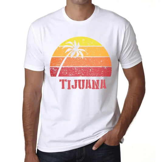 Men's Graphic T-Shirt Palm, Beach, Sunset In Tijuana Eco-Friendly Limited Edition Short Sleeve Tee-Shirt Vintage Birthday Gift Novelty