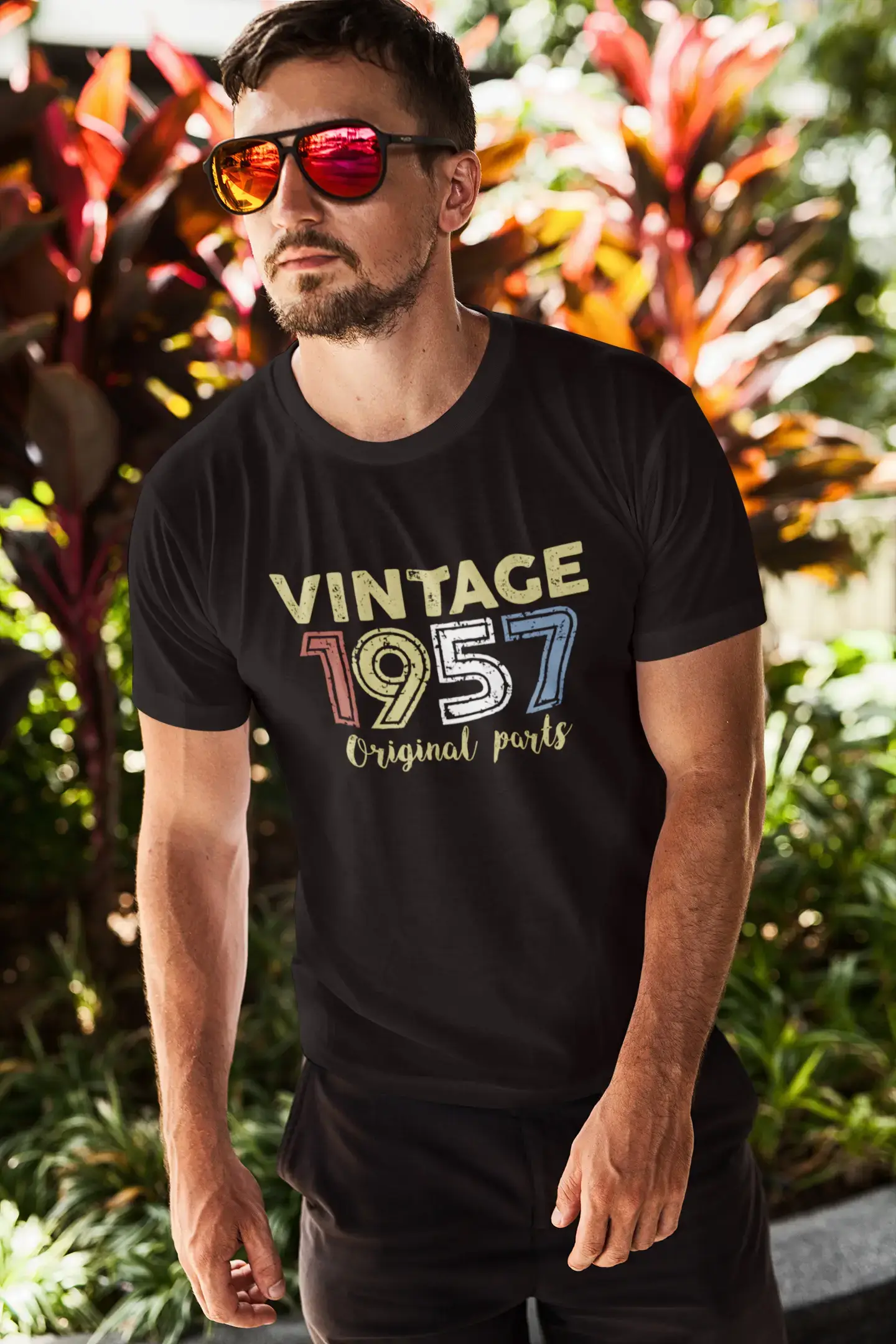 ULTRABASIC - Graphic Printed Men's Vintage 1957 T-Shirt Deep Black