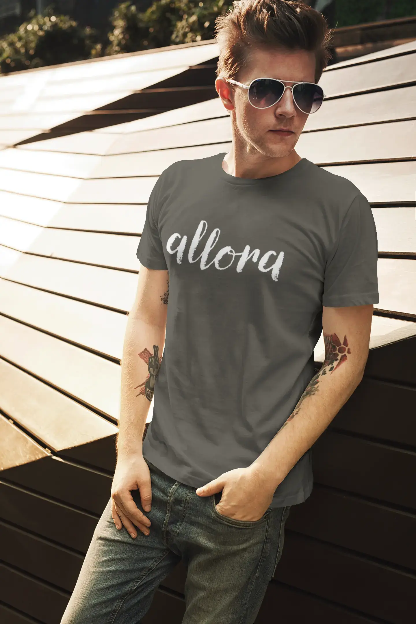 ULTRABASIC - Graphic Printed Men's Allora T-Shirt Deep Black