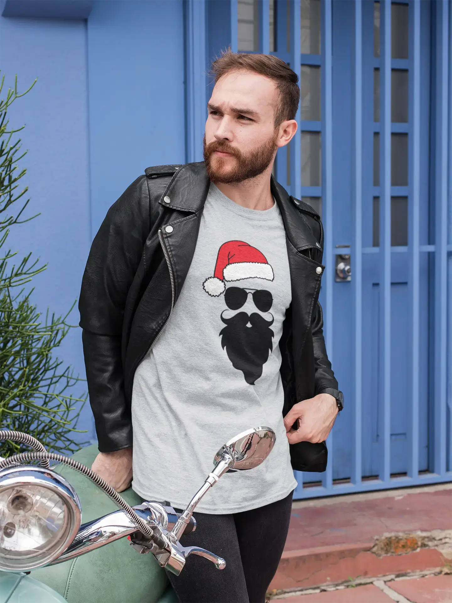 ULTRABASIC - <span>Grafisches</span> <span>Herren-</span> T-Shirt mit lustigem Weihnachtsmann und coolem Weihnachtsmotiv, <span>Geschenk-</span> T-Shirt <span>, Weiß</span>